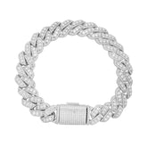 12mm Cuban Solitaire Moissanite Bracelet